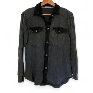 Briggs New York Charcoal Button-Up Shirt Jacket